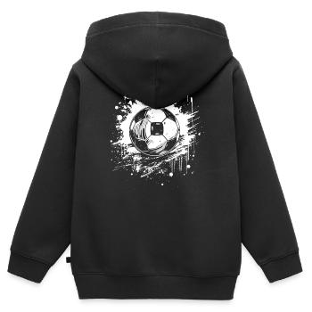 Fußball Streetart - Kinder Premium Organic Zip Hoodie - Schwarz - Hinten - AI Model Kid Male (0cm)