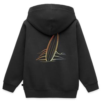Planche de surf - Sweat Premium à capuche zippé enfant bio - noir - Dos - AI Model Kid Male (0cm)