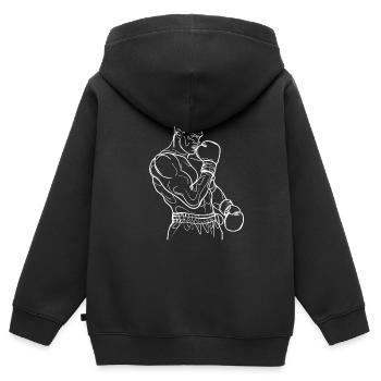 Boxeur - Sweat Premium à capuche zippé enfant bio - noir - Dos - AI Model Kid Male (0cm)
