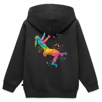 Boulderer Colorsplash Boulder Bouldern - Kinder Premium Organic Zip Hoodie - Schwarz - Hinten - AI Model Kid Male (0cm)