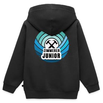 Zimmerer Sohn Kind Junge Junior Zimmerei - Kinder Premium Organic Zip Hoodie - Schwarz - Hinten - AI Model Kid Male (0cm)