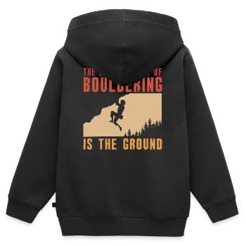Bouldering Boulderer Bouldering - Kids Premium Organic Zip-up Hoodie - black - Back - AI Model Kid Male (0cm)