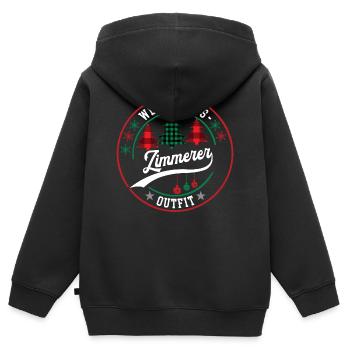 Weihnachten Zimmerer Zimmerei XMAS Outfit - Kinder Premium Organic Zip Hoodie - Schwarz - Hinten - AI Model Kid Male (0cm)