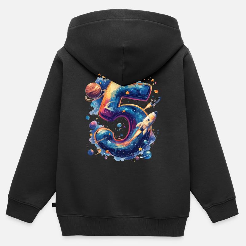 Espace 5e anniversaire - Sweat Premium à capuche zippé enfant bio - noir