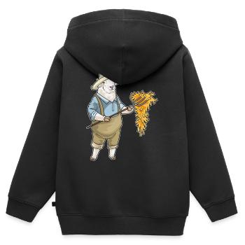 Schaf Landwirt Stroh Bauernhof - Kinder Premium Organic Zip Hoodie - Schwarz - Hinten - AI Model Kid Male (0cm)