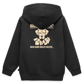 Hausaufgaben - Kinder Premium Organic Zip Hoodie - Schwarz - Hinten - AI Model Kid Male (0cm)