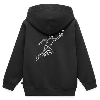 Cricket Catcher Zeichnung - Kinder Premium Organic Zip Hoodie - Schwarz - Hinten - AI Model Kid Male (0cm)