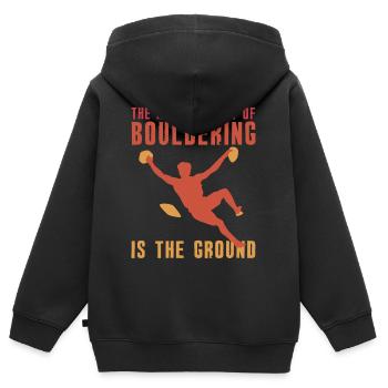 Bloc Bloc Bloc - Sweat Premium à capuche zippé enfant bio - noir - Dos - AI Model Kid Male (0cm)