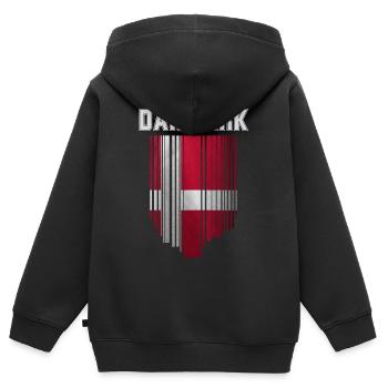 Flagge von Dänemark, dänischer Stolz - Kinder Premium Organic Zip Hoodie - Schwarz - Hinten - AI Model Kid Male (0cm)