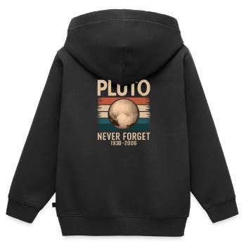 Never forget Pluto - Kinder Premium Organic Zip Hoodie - Schwarz - Hinten - AI Model Kid Male (0cm)