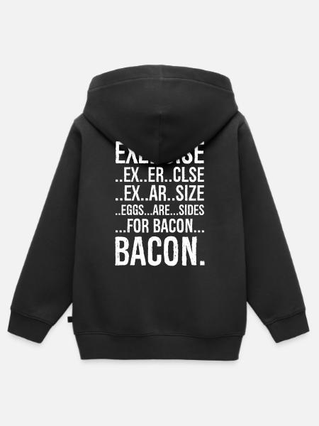 Exercise bacon - Premium børne zip-hættetrøje økologisk - sort