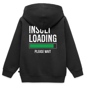 insulte chargement s’il vous plaît patientez - Sweat Premium à capuche zippé enfant bio - noir - Dos - AI Model Kid Male (0cm)