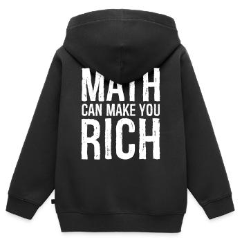 Mathematik kann reich machen - Kinder Premium Organic Zip Hoodie - Schwarz - Hinten - AI Model Kid Male (0cm)