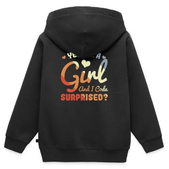 Developer - Kids Premium Organic Zip-up Hoodie - black - Back - AI Model Kid Male (0cm)