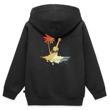 Ukulele Retro Style - Kinder Premium Organic Zip Hoodie - Schwarz - Hinten - AI Model Kid Male (0cm)
