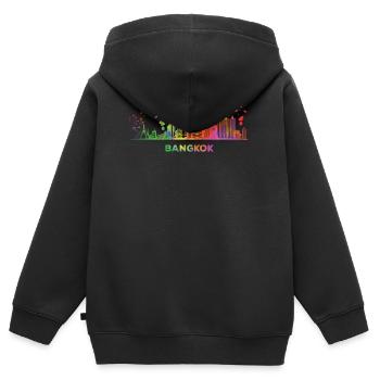 Bangkokische Skyline Bangkok - Kinder Premium Organic Zip Hoodie - Schwarz - Hinten - AI Model Kid Male (0cm)