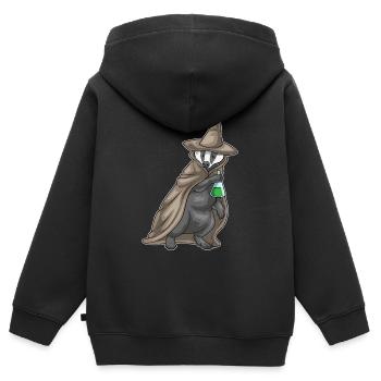 Dachs Hexe Zaubertrank - Kinder Premium Organic Zip Hoodie - Schwarz - Hinten - AI Model Kid Male (0cm)