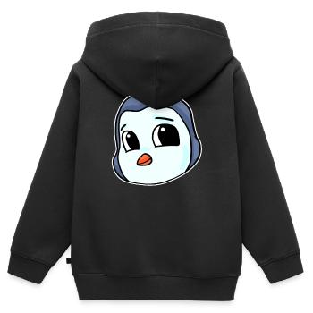 Pinguin Kopf Vogel Seevogel - Kinder Premium Organic Zip Hoodie - Schwarz - Hinten - AI Model Kid Male (0cm)