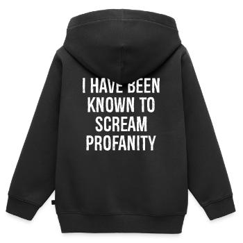 Je suis connu pour crier des blasphèmes - Sweat Premium à capuche zippé enfant bio - noir - Dos - AI Model Kid Male (0cm)