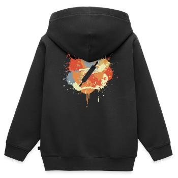 Rolling pin sketch - Kids Premium Organic Zip-up Hoodie - black - Back - AI Model Kid Male (0cm)