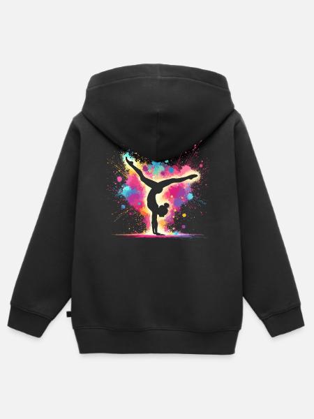 Gymnastique Gymnastique Gymnaste Acrobatie Gymnastique au sol - Sweat Premium à capuche zippé enfant bio - noir