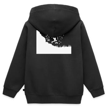 Trail Runner Cross Trail Bergläufer - Kinder Premium Organic Zip Hoodie - Schwarz - Hinten - AI Model Kid Male (0cm)