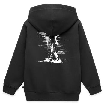 Golfspieler Skizze - Kinder Premium Organic Zip Hoodie - Schwarz - Hinten - AI Model Kid Male (0cm)