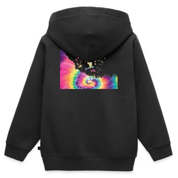 Trail Runner Cross Trail Bergläufer - Kinder Premium Organic Zip Hoodie - Schwarz - Hinten - AI Model Kid Male (0cm)
