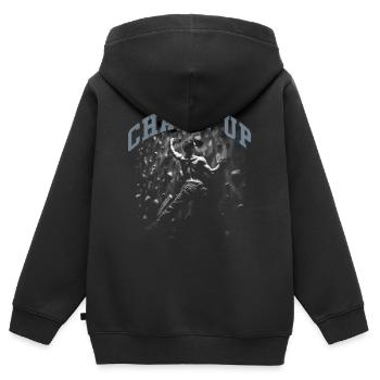 Craie jusqu’à Boulderer - Sweat Premium à capuche zippé enfant bio - noir - Dos - AI Model Kid Male (0cm)