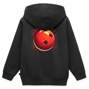 Bowlingkugel Comic Look - Kinder Premium Organic Zip Hoodie - Schwarz - Hinten - AI Model Kid Male (0cm)