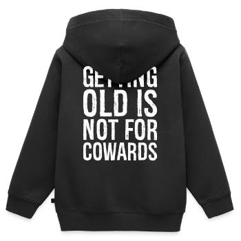 Vieillir n’est pas pour les lâches - Sweat Premium à capuche zippé enfant bio - noir - Dos - AI Model Kid Male (0cm)