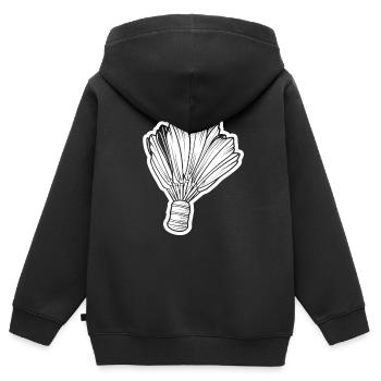 Federball - Kinder Premium Organic Zip Hoodie - Schwarz - Hinten - AI Model Kid Male (0cm)