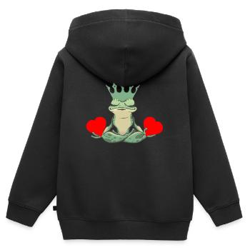 Valentine Frog Frogs Heart Toad King - Kids Premium Organic Zip-up Hoodie - black - Back - AI Model Kid Male (0cm)