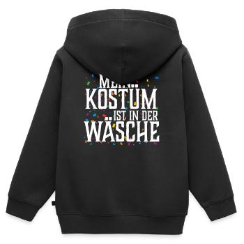 Mein Kostüm Ist In Der Wäsche - Kinder Premium Organic Zip Hoodie - Schwarz - Hinten - AI Model Kid Male (0cm)