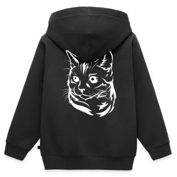 Hypnotische Katze – Lustiges Cartoon Cat Design - Kinder Premium Organic Zip Hoodie - Schwarz - Hinten - AI Model Kid Male (0cm)