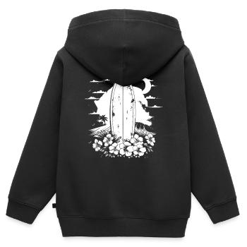 Planche de surf - Sweat Premium à capuche zippé enfant bio - noir - Dos - AI Model Kid Male (0cm)