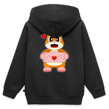 Hamster Liebesbrief - Kinder Premium Organic Zip Hoodie - Schwarz - Hinten - AI Model Kid Male (0cm)