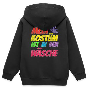 Mein Kostüm ist in der Wäsche - Kinder Premium Organic Zip Hoodie - Schwarz - Hinten - AI Model Kid Male (0cm)