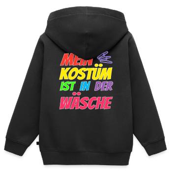 Mein Kostüm ist in der Wäsche - Kinder Premium Organic Zip Hoodie - Schwarz - Hinten - AI Model Kid Male (0cm)