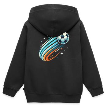 Fußball, Fußballer, Fussballspieler Junge - Kinder Premium Organic Zip Hoodie - Schwarz - Hinten - AI Model Kid Male (0cm)