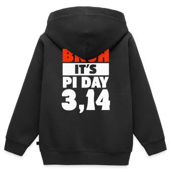 Pi Day Bruh - Kinder Premium Organic Zip Hoodie - Schwarz - Hinten - AI Model Kid Male (0cm)