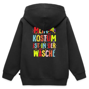 mein kostüm ist in der wäsche - Kinder Premium Organic Zip Hoodie - Schwarz - Hinten - AI Model Kid Male (0cm)