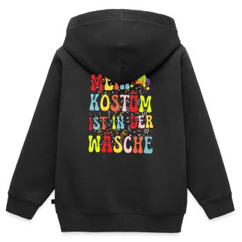 mein kostüm ist in der wäsche - Kinder Premium Organic Zip Hoodie - Schwarz - Hinten - AI Model Kid Male (0cm)