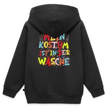 mein kostüm ist in der wäsche - Kinder Premium Organic Zip Hoodie - Schwarz - Hinten - AI Model Kid Male (0cm)