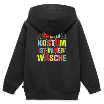 Mein Kostüm Ist In Der Wäsche - Kinder Premium Organic Zip Hoodie - Schwarz - Hinten - AI Model Kid Male (0cm)