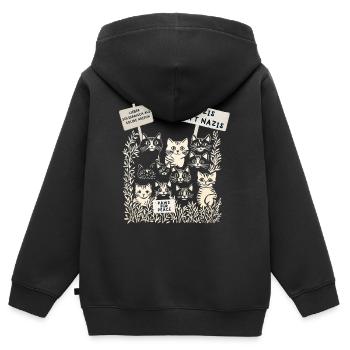 Demo Katzen gegen rechts  - Kinder Premium Organic Zip Hoodie - Schwarz - Hinten - AI Model Kid Male (0cm)