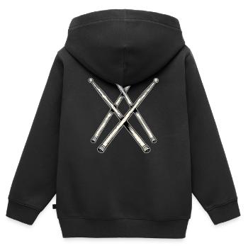 Drumsticks Line Art - Kinder Premium Organic Zip Hoodie - Schwarz - Hinten - AI Model Kid Male (0cm)