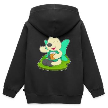 Schmetterling Saft - Kinder Premium Organic Zip Hoodie - Schwarz - Hinten - AI Model Kid Male (0cm)