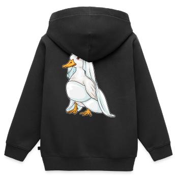 Ente Braut Schleier Hochzeit - Kinder Premium Organic Zip Hoodie - Schwarz - Hinten - AI Model Kid Male (0cm)