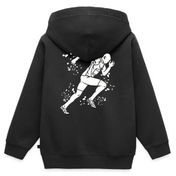 Sprinter Colorsplash Sprintender Sprint - Kinder Premium Organic Zip Hoodie - Schwarz - Hinten - AI Model Kid Male (0cm)